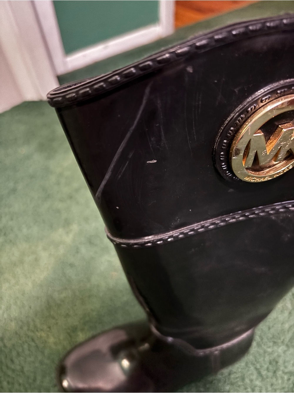 Michael Kors Glossy Black Rain Boots- Size 6 - Picture 11 of 16